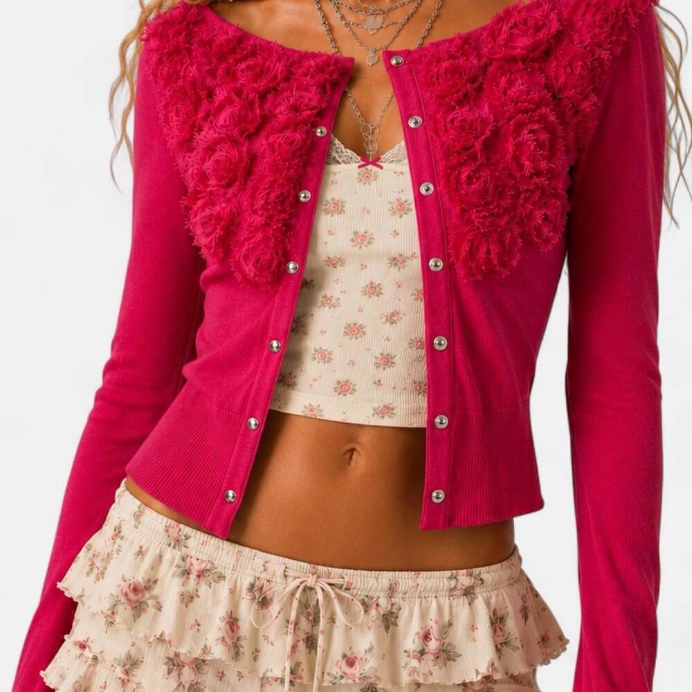 White House Black Market Women's Pink Cardigan